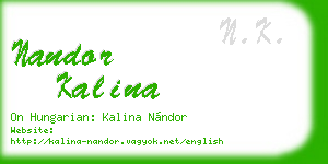 nandor kalina business card