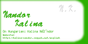 nandor kalina business card